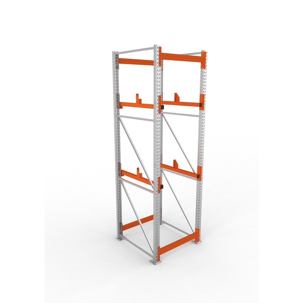 Produktabbildung Nr. 2: META MULTIPAL Kabeltrommelregal Typ 1, GF, HxBxT 3.300 x 900 x 1.100 mm, verzinkt, RAL 2001 rotorange, mit 2 Trommelaufnahmen, ohne Achsen, mit Kabeltrommelauflage