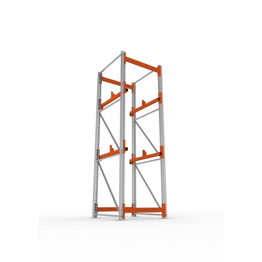 Produktabbildung Nr. 3: META MULTIPAL Kabeltrommelregal Typ 1, GF, HxBxT 3.300 x 900 x 1.100 mm, verzinkt, RAL 2001 rotorange, mit 2 Trommelaufnahmen, ohne Achsen, mit Kabeltrommelauflage