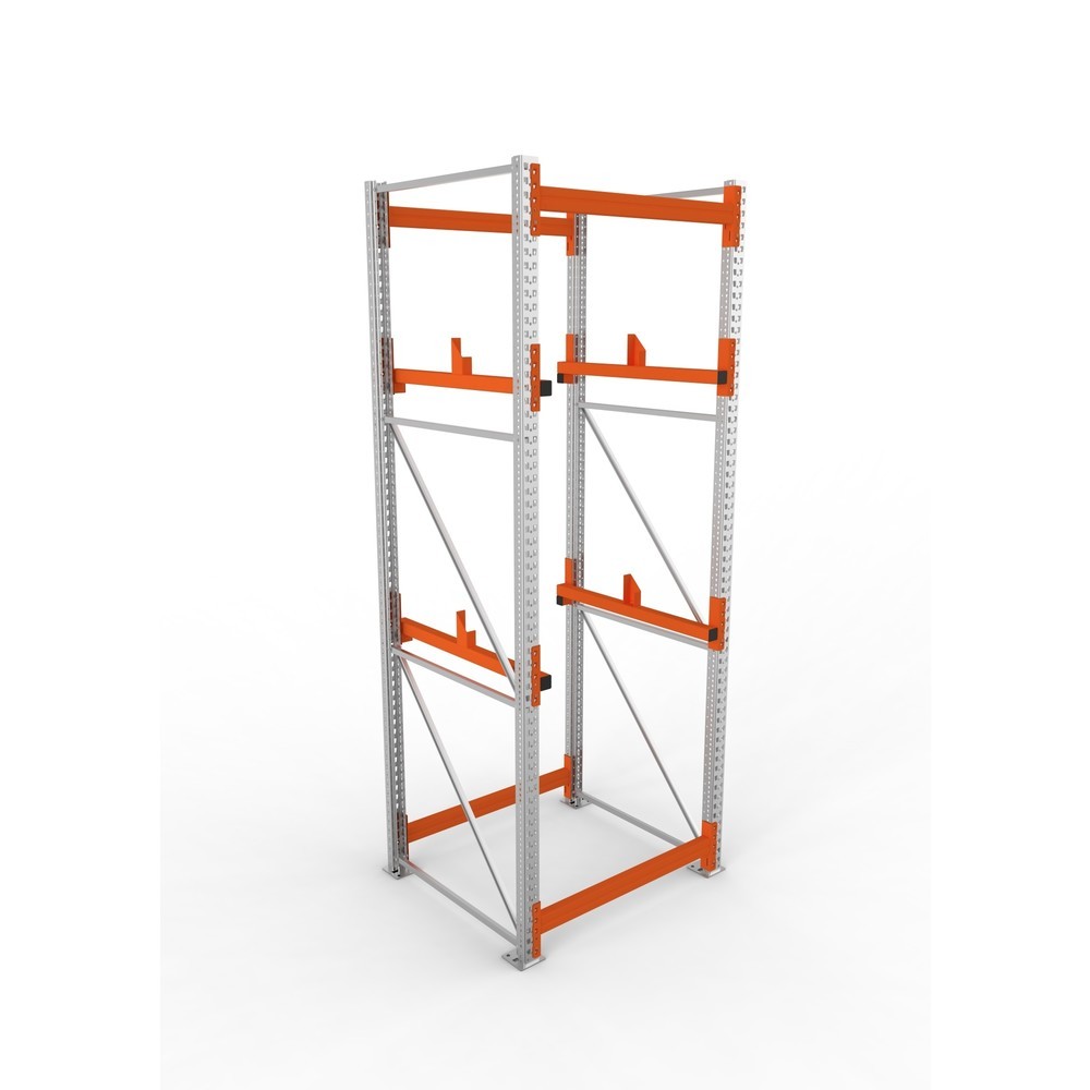 Produktabbildung Nr. 2: META MULTIPAL Kabeltrommelregal Typ 1, GF, HxBxT 3.300 x 1.100 x 1.100 mm, verzinkt, RAL 2001 rotorange, mit 2 Trommelaufnahmen, ohne Achsen, mit Kabeltrommelauflage