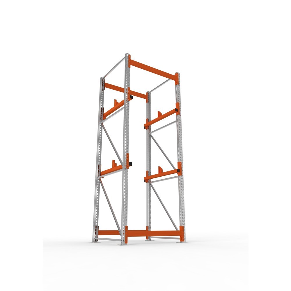 Produktabbildung Nr. 3: META MULTIPAL Kabeltrommelregal Typ 1, GF, HxBxT 3.300 x 1.100 x 1.100 mm, verzinkt, RAL 2001 rotorange, mit 2 Trommelaufnahmen, ohne Achsen, mit Kabeltrommelauflage