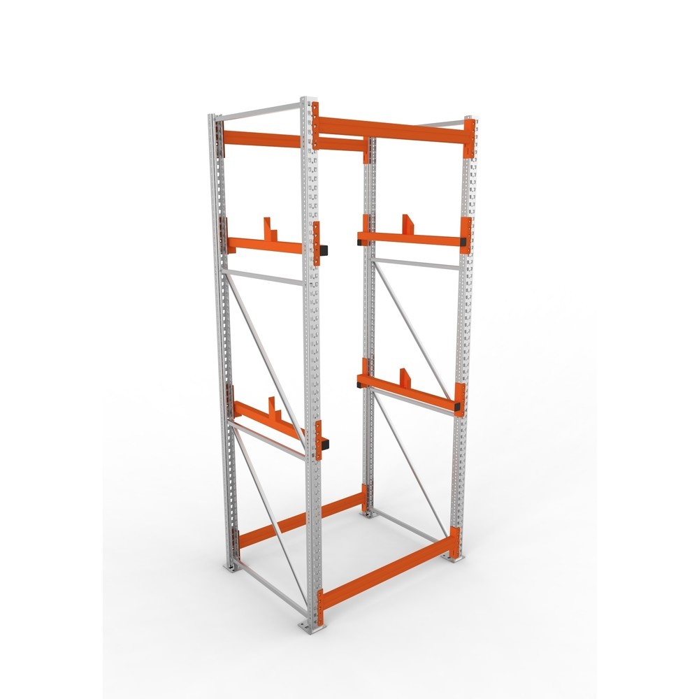 Produktabbildung Nr. 2: META MULTIPAL Kabeltrommelregal Typ 1, GF, HxBxT 3.300 x 1.300 x 1.100 mm, verzinkt, RAL 2001 rotorange, mit 2 Trommelaufnahmen, ohne Achsen, mit Kabeltrommelauflage