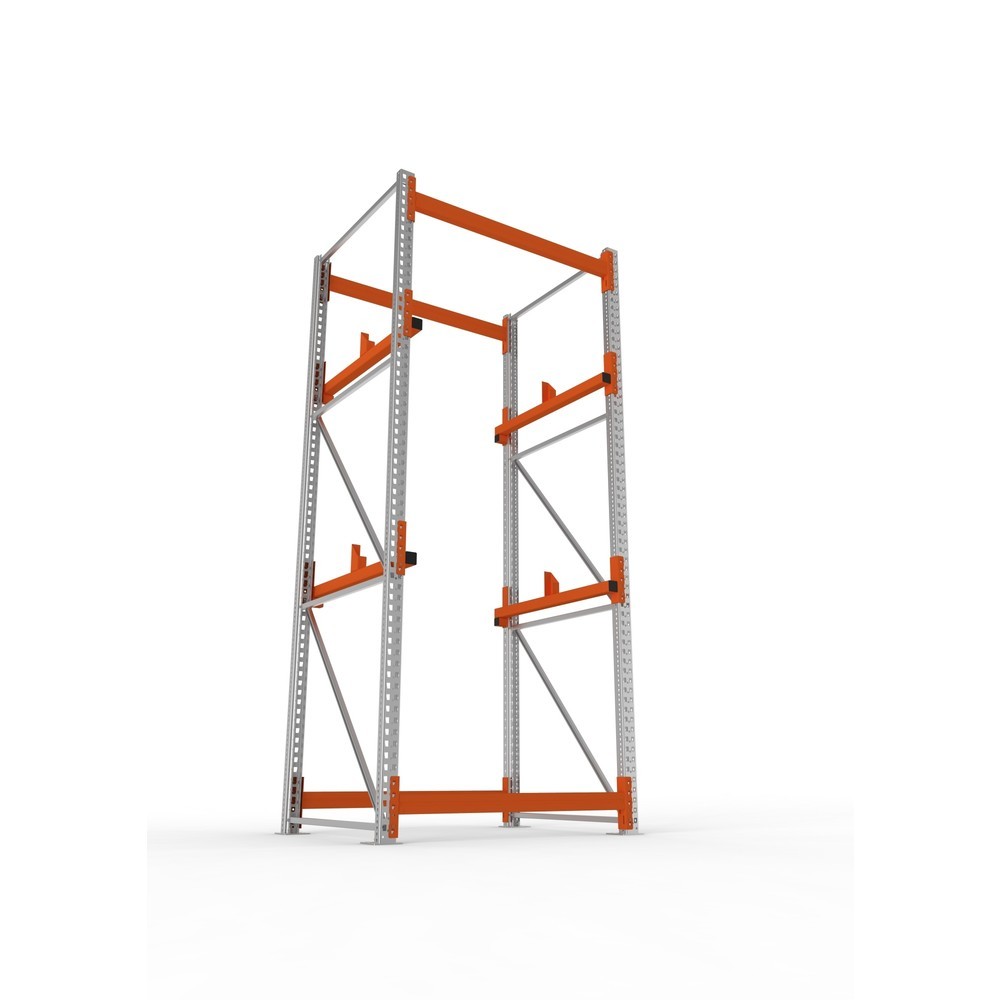 Produktabbildung Nr. 3: META MULTIPAL Kabeltrommelregal Typ 1, GF, HxBxT 3.300 x 1.300 x 1.100 mm, verzinkt, RAL 2001 rotorange, mit 2 Trommelaufnahmen, ohne Achsen, mit Kabeltrommelauflage