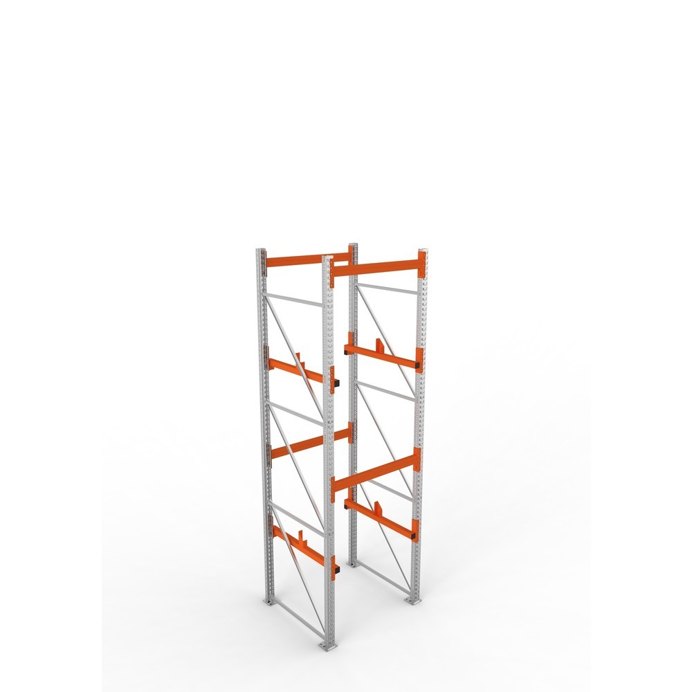 Produktabbildung Nr. 2: META MULTIPAL Kabeltrommelregal Typ 1, GF, HxBxT 3.800 x 1.100 x 1.100 mm, verzinkt, RAL 2001 rotorange, mit 2 Trommelaufnahmen, ohne Achsen, mit Kabeltrommelauflage