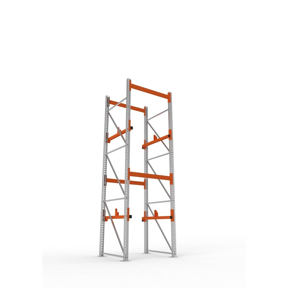 Produktabbildung Nr. 3: META MULTIPAL Kabeltrommelregal Typ 1, GF, HxBxT 3.800 x 1.100 x 1.100 mm, verzinkt, RAL 2001 rotorange, mit 2 Trommelaufnahmen, ohne Achsen, mit Kabeltrommelauflage
