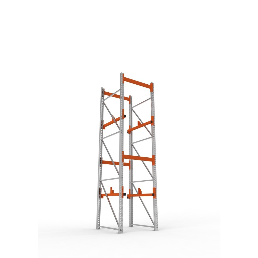 Produktabbildung Nr. 3: META MULTIPAL Kabeltrommelregal Typ 1, GF, HxBxT 3.800 x 900 x 1.100 mm, verzinkt, RAL 2001 rotorange, mit 2 Trommelaufnahmen, ohne Achsen, mit Kabeltrommelauflage