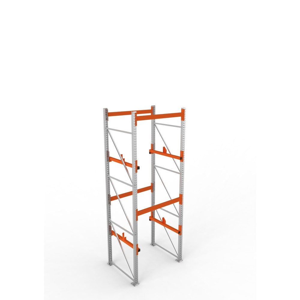 Produktabbildung Nr. 2: META MULTIPAL Kabeltrommelregal Typ 1, GF, HxBxT 3.800 x 1.300 x 1.100 mm, verzinkt, RAL 2001 rotorange, mit 2 Trommelaufnahmen, ohne Achsen, mit Kabeltrommelauflage