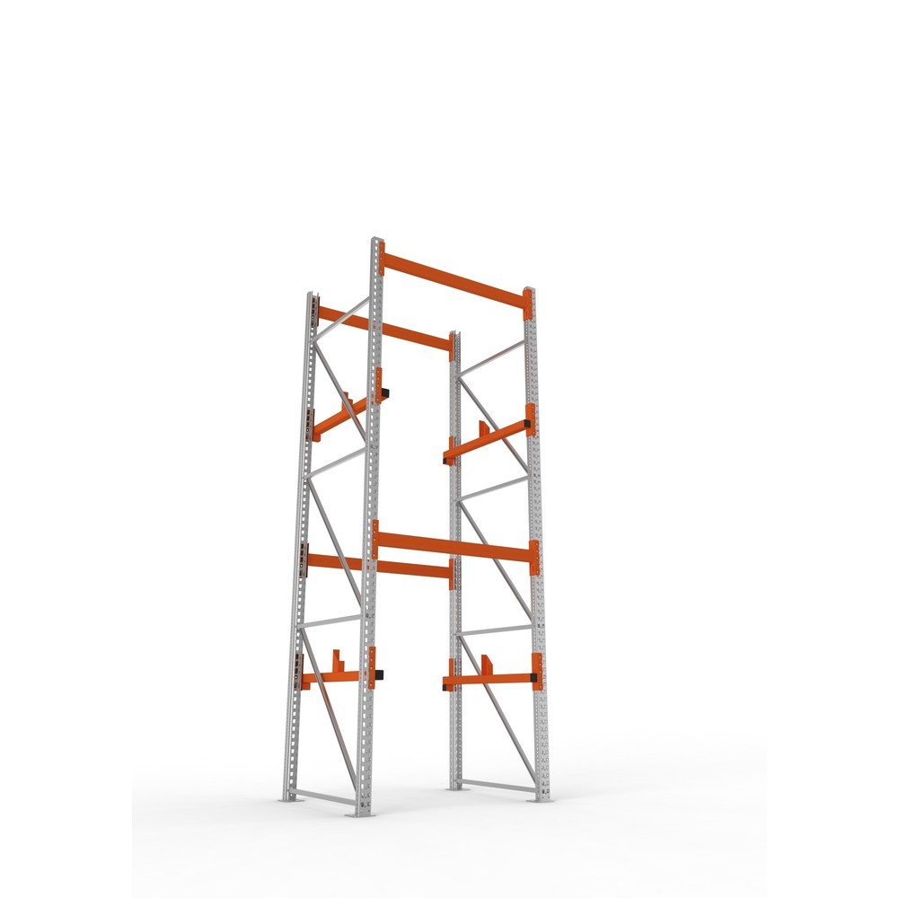 Produktabbildung Nr. 3: META MULTIPAL Kabeltrommelregal Typ 1, GF, HxBxT 3.800 x 1.300 x 1.100 mm, verzinkt, RAL 2001 rotorange, mit 2 Trommelaufnahmen, ohne Achsen, mit Kabeltrommelauflage
