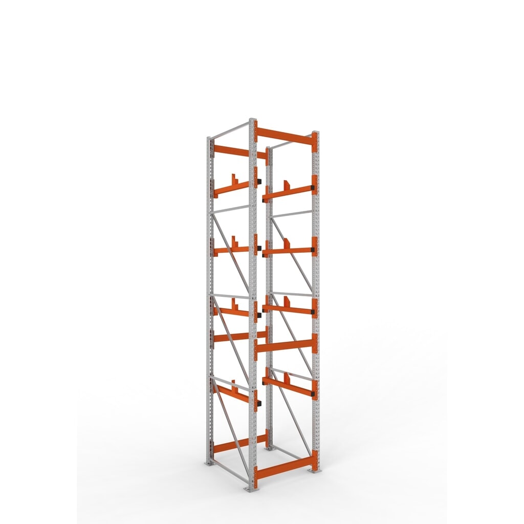 META MULTIPAL Kabeltrommelregal Typ 1, GF, HxBxT 4.400 x 900 x 1.100 mm, verzinkt, RAL 2001 rotorange, mit 4 Trommelaufnahmen, ohne Achsen, mit Kabeltrommelauflage Produktabbildung: META MULTIPAL Kabeltrommelregal Typ 1, GF, HxBxT 4.400 x 900 x 1.100 mm, verzinkt, RAL 2001 rotorange, mit 4 Trommelaufnahmen, ohne Achsen, mit Kabeltrommelauflage