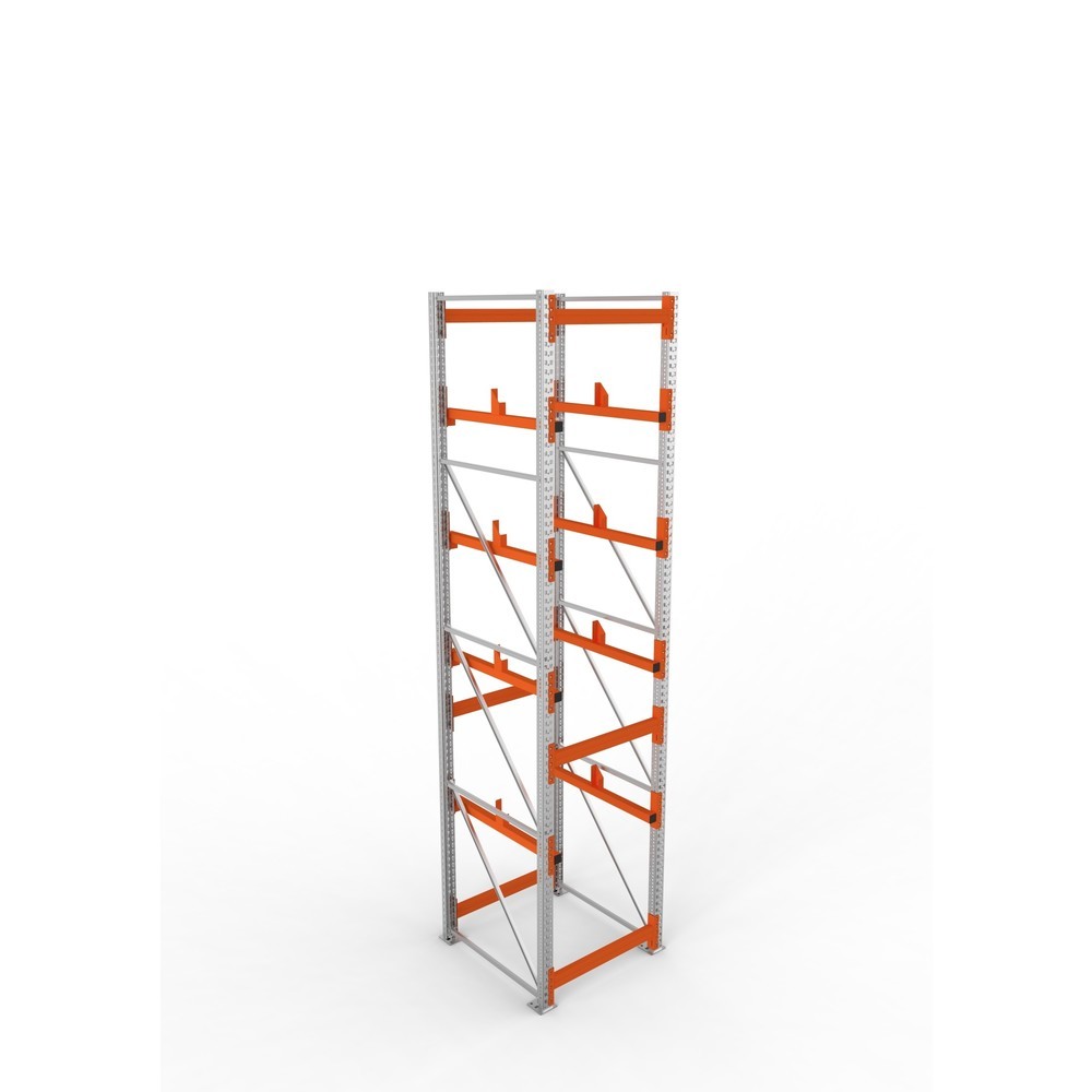 Produktabbildung Nr. 2: META MULTIPAL Kabeltrommelregal Typ 1, GF, HxBxT 4.400 x 900 x 1.100 mm, verzinkt, RAL 2001 rotorange, mit 4 Trommelaufnahmen, ohne Achsen, mit Kabeltrommelauflage