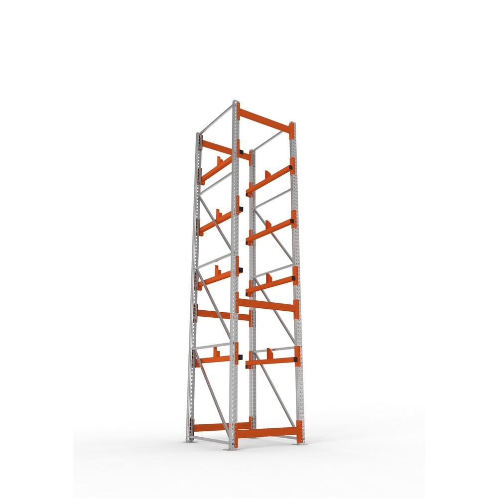 Produktabbildung Nr. 3: META MULTIPAL Kabeltrommelregal Typ 1, GF, HxBxT 4.400 x 900 x 1.100 mm, verzinkt, RAL 2001 rotorange, mit 4 Trommelaufnahmen, ohne Achsen, mit Kabeltrommelauflage