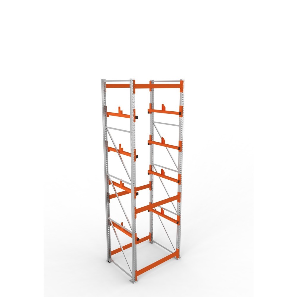 Produktabbildung Nr. 2: META MULTIPAL Kabeltrommelregal Typ 1, GF, HxBxT 4.400 x 1.300 x 1.100 mm, verzinkt, RAL 2001 rotorange, mit 4 Trommelaufnahmen, ohne Achsen, mit Kabeltrommelauflage