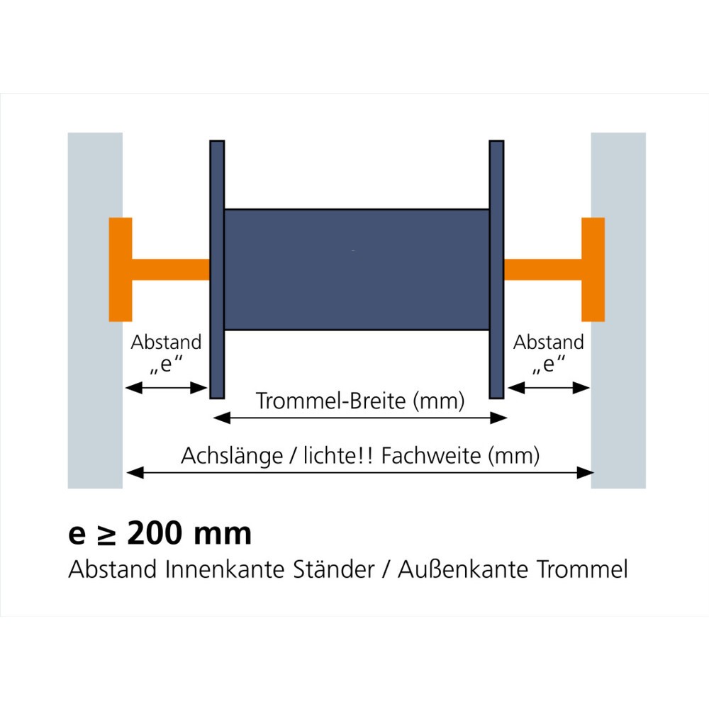 Produktabbildung Nr. 4: META MULTIPAL Kabeltrommelregal Typ 1, AF, HxBxT 2.700 x 1.300 x 1.100 mm, verzinkt, RAL 2001 rotorange, mit 2 Trommelaufnahmen, ohne Achsen, mit Kabeltrommelauflage