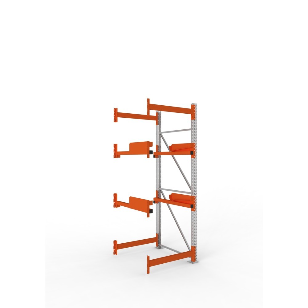 Produktabbildung: META MULTIPAL Kabeltrommelregal Typ 2, AF, HxBxT 2.700 x 900 x 1.100 mm, verzinkt, RAL 2001 rotorange, mit 2 Trommelaufnahmen, ohne Achsen, mit Kabeltrommelauflage