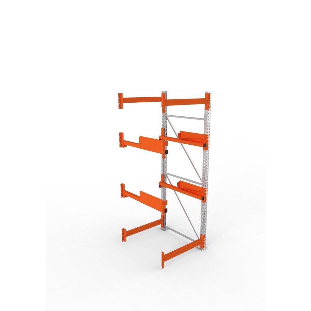 Produktabbildung Nr. 2: META MULTIPAL Kabeltrommelregal Typ 2, AF, HxBxT 2.700 x 900 x 1.100 mm, verzinkt, RAL 2001 rotorange, mit 2 Trommelaufnahmen, ohne Achsen, mit Kabeltrommelauflage
