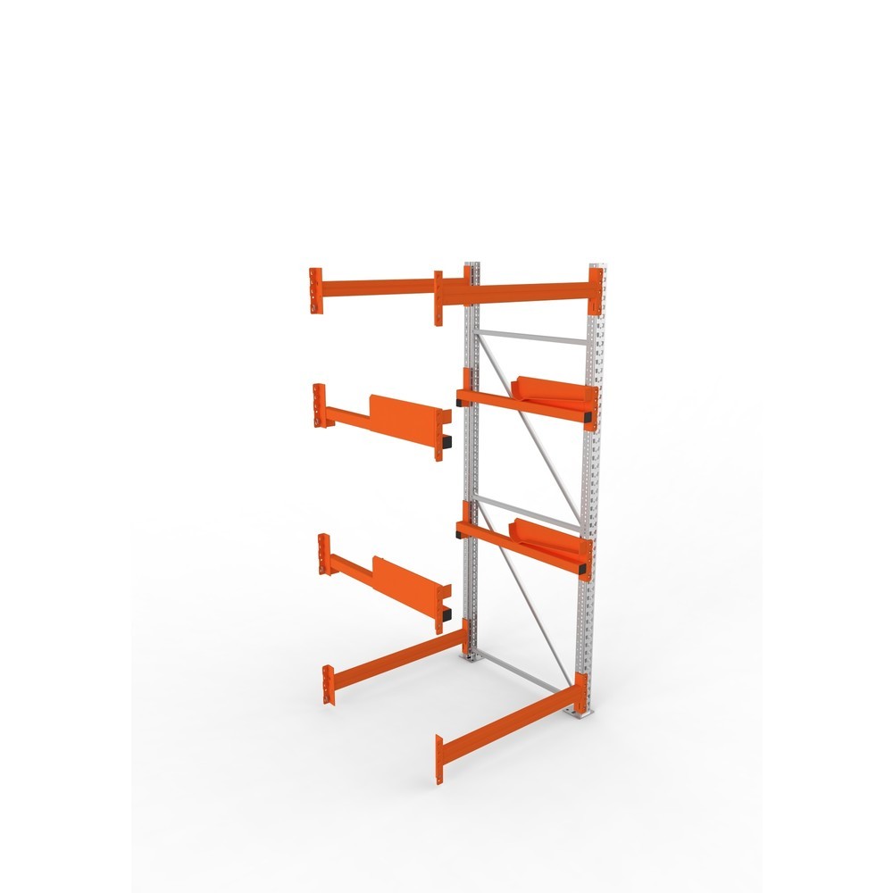 Produktabbildung Nr. 2: META MULTIPAL Kabeltrommelregal Typ 2, AF, HxBxT 2.700 x 1.100 x 1.100 mm, verzinkt, RAL 2001 rotorange, mit 2 Trommelaufnahmen, ohne Achsen, mit Kabeltrommelauflage