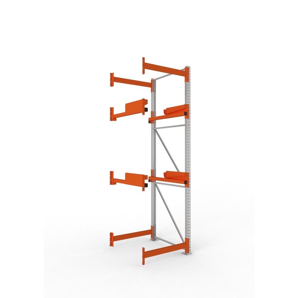 Produktabbildung: META MULTIPAL Kabeltrommelregal Typ 2, AF, HxBxT 3.300 x 900 x 1.100 mm, verzinkt, RAL 2001 rotorange, mit 2 Trommelaufnahmen, ohne Achsen, mit Kabeltrommelauflage