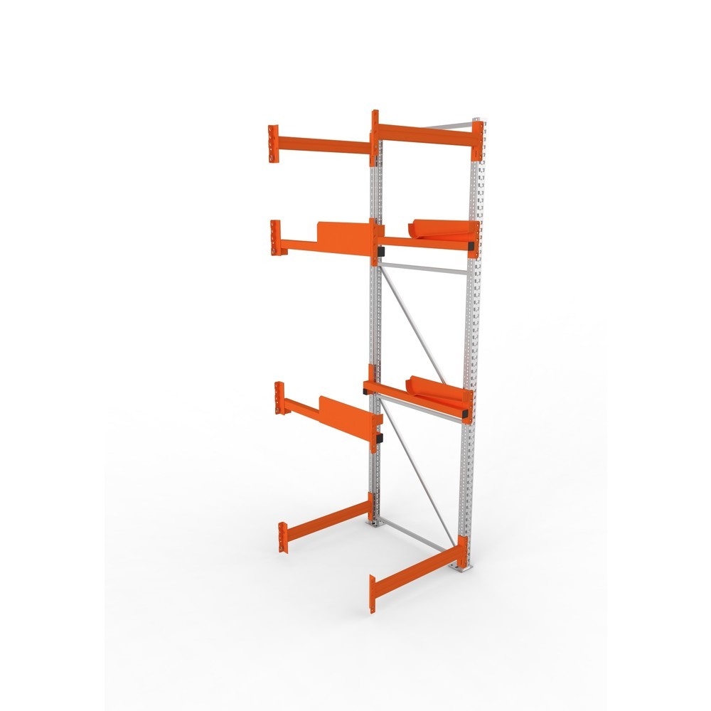 Produktabbildung Nr. 2: META MULTIPAL Kabeltrommelregal Typ 2, AF, HxBxT 3.300 x 900 x 1.100 mm, verzinkt, RAL 2001 rotorange, mit 2 Trommelaufnahmen, ohne Achsen, mit Kabeltrommelauflage