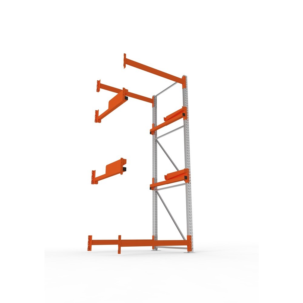 Produktabbildung Nr. 3: META MULTIPAL Kabeltrommelregal Typ 2, AF, HxBxT 3.300 x 1.300 x 1.100 mm, verzinkt, RAL 2001 rotorange, mit 2 Trommelaufnahmen, ohne Achsen, mit Kabeltrommelauflage