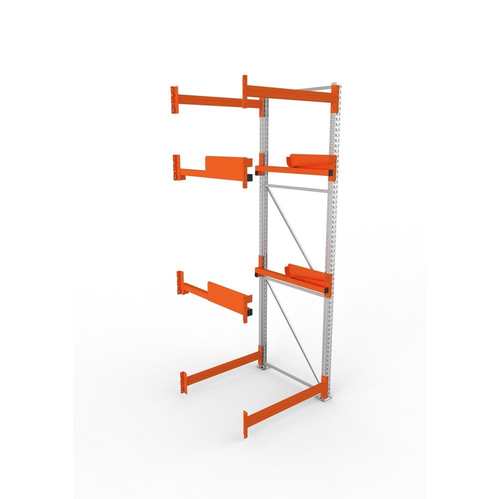 Produktabbildung Nr. 2: META MULTIPAL Kabeltrommelregal Typ 2, AF, HxBxT 3.300 x 1.100 x 1.100 mm, verzinkt, RAL 2001 rotorange, mit 2 Trommelaufnahmen, ohne Achsen, mit Kabeltrommelauflage