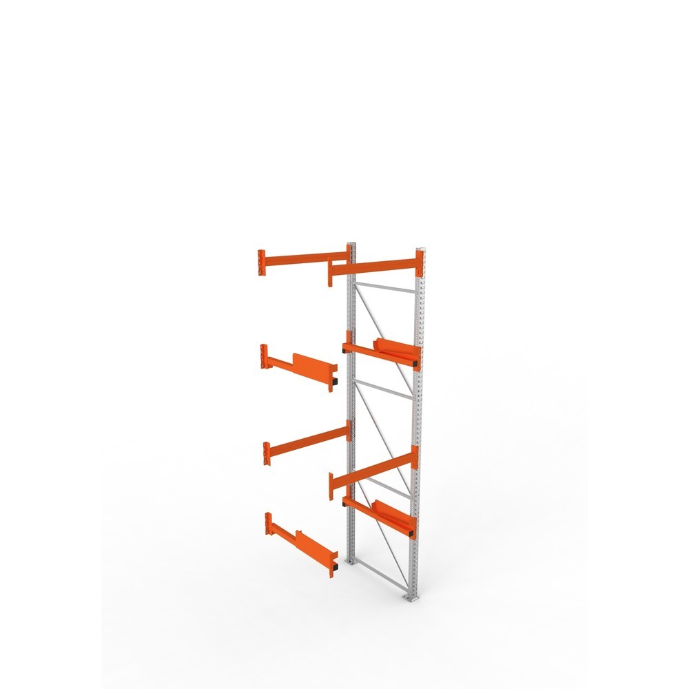 Produktabbildung Nr. 2: META MULTIPAL Kabeltrommelregal Typ 2, AF, HxBxT 3.800 x 1.100 x 1.100 mm, verzinkt, RAL 2001 rotorange, mit 2 Trommelaufnahmen, ohne Achsen, mit Kabeltrommelauflage