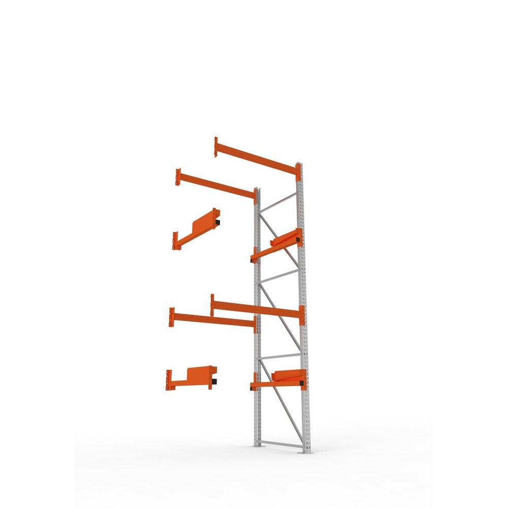 Produktabbildung Nr. 3: META MULTIPAL Kabeltrommelregal Typ 2, AF, HxBxT 3.800 x 1.300 x 1.100 mm, verzinkt, RAL 2001 rotorange, mit 2 Trommelaufnahmen, ohne Achsen, mit Kabeltrommelauflage