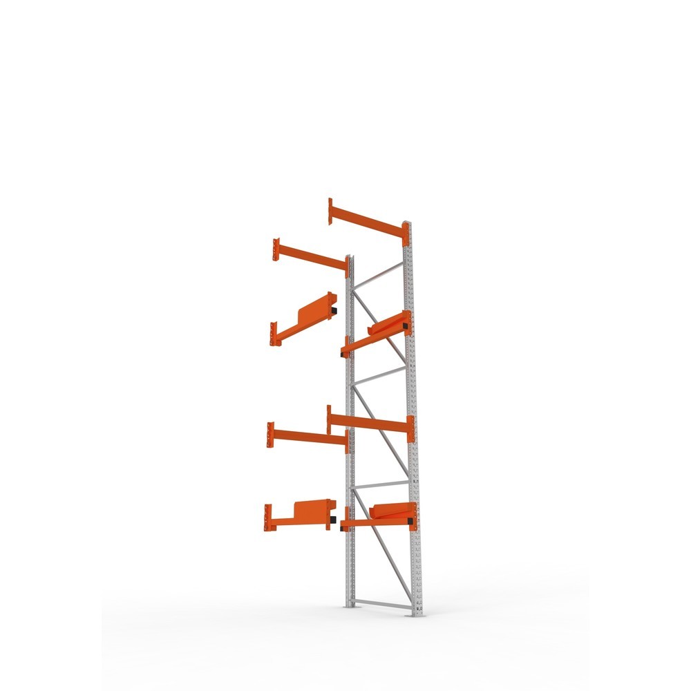 Produktabbildung Nr. 3: META MULTIPAL Kabeltrommelregal Typ 2, AF, HxBxT 3.800 x 900 x 1.100 mm, verzinkt, RAL 2001 rotorange, mit 2 Trommelaufnahmen, ohne Achsen, mit Kabeltrommelauflage