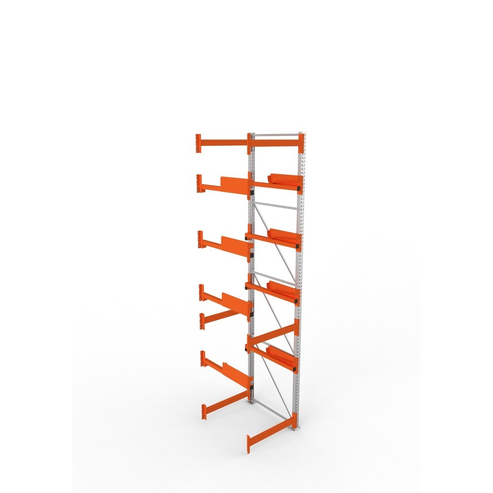 Produktabbildung Nr. 2: META MULTIPAL Kabeltrommelregal Typ 2, AF, HxBxT 4.400 x 900 x 1.100 mm, verzinkt, RAL 2001 rotorange, mit 4 Trommelaufnahmen, ohne Achsen, mit Kabeltrommelauflage