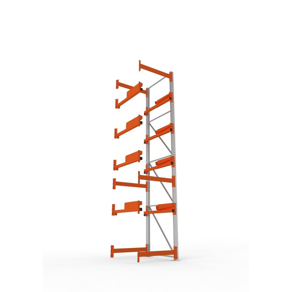 Produktabbildung Nr. 3: META MULTIPAL Kabeltrommelregal Typ 2, AF, HxBxT 4.400 x 900 x 1.100 mm, verzinkt, RAL 2001 rotorange, mit 4 Trommelaufnahmen, ohne Achsen, mit Kabeltrommelauflage