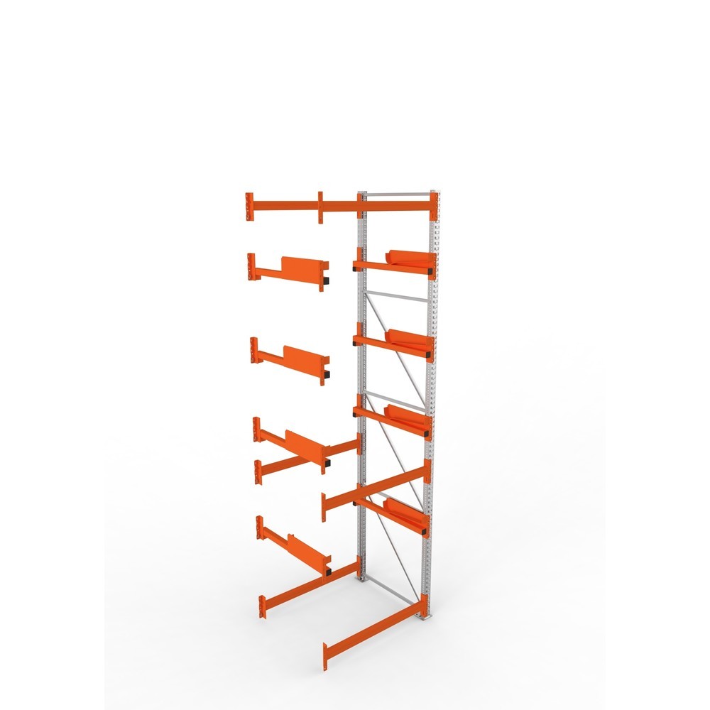 Produktabbildung Nr. 2: META MULTIPAL Kabeltrommelregal Typ 2, AF, HxBxT 4.400 x 1.300 x 1.100 mm, verzinkt, RAL 2001 rotorange, mit 4 Trommelaufnahmen, ohne Achsen, mit Kabeltrommelauflage