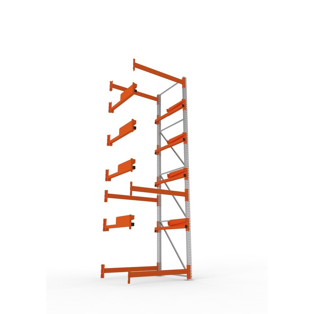 Produktabbildung Nr. 3: META MULTIPAL Kabeltrommelregal Typ 2, AF, HxBxT 4.400 x 1.300 x 1.100 mm, verzinkt, RAL 2001 rotorange, mit 4 Trommelaufnahmen, ohne Achsen, mit Kabeltrommelauflage