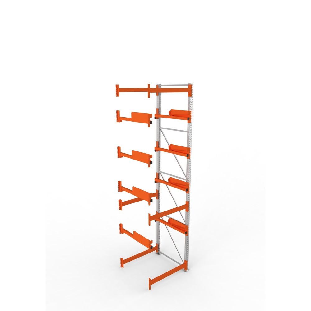 Produktabbildung Nr. 2: META MULTIPAL Kabeltrommelregal Typ 2, AF, HxBxT 4.400 x 1.100 x 1.100 mm, verzinkt, RAL 2001 rotorange, mit 4 Trommelaufnahmen, ohne Achsen, mit Kabeltrommelauflage
