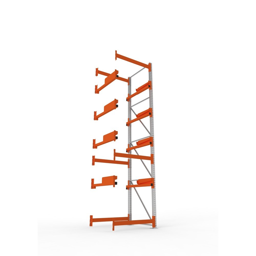 Produktabbildung Nr. 3: META MULTIPAL Kabeltrommelregal Typ 2, AF, HxBxT 4.400 x 1.100 x 1.100 mm, verzinkt, RAL 2001 rotorange, mit 4 Trommelaufnahmen, ohne Achsen, mit Kabeltrommelauflage