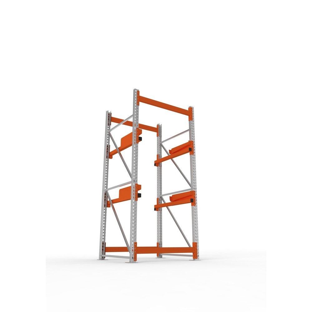 Produktabbildung Nr. 3: META MULTIPAL Kabeltrommelregal Typ 2, GF, HxBxT 2.700 x 1.100 x 1.100 mm, verzinkt, RAL 2001 rotorange, mit 2 Trommelaufnahmen, ohne Achsen, mit Kabeltrommelauflage