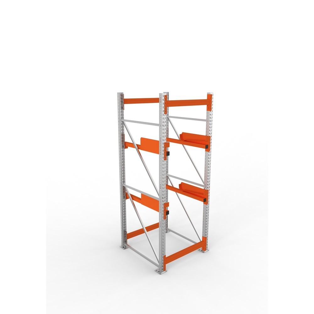 Produktabbildung Nr. 2: META MULTIPAL Kabeltrommelregal Typ 2, GF, HxBxT 2.700 x 900 x 1.100 mm, verzinkt, RAL 2001 rotorange, mit 2 Trommelaufnahmen, ohne Achsen, mit Kabeltrommelauflage