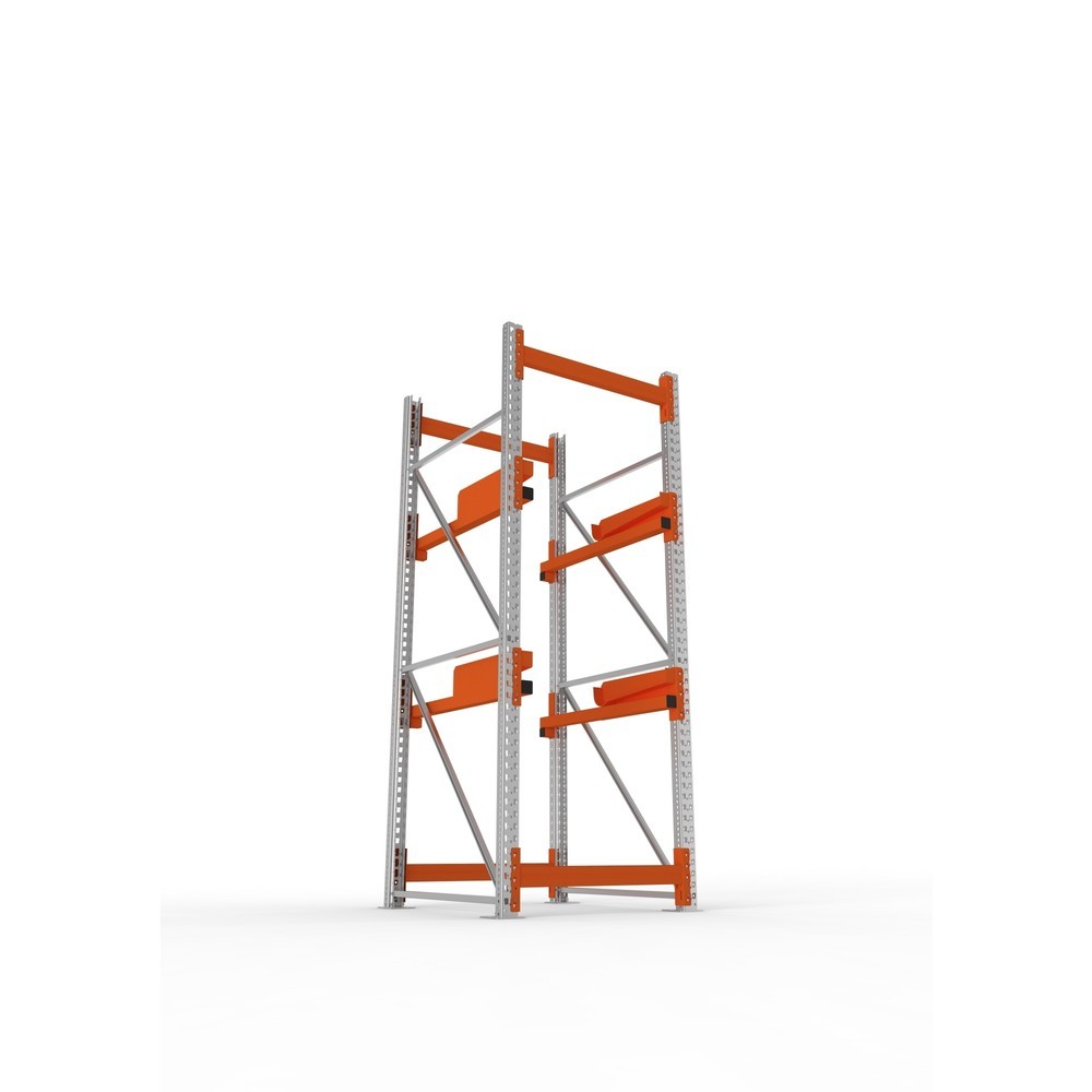 Produktabbildung Nr. 3: META MULTIPAL Kabeltrommelregal Typ 2, GF, HxBxT 2.700 x 900 x 1.100 mm, verzinkt, RAL 2001 rotorange, mit 2 Trommelaufnahmen, ohne Achsen, mit Kabeltrommelauflage