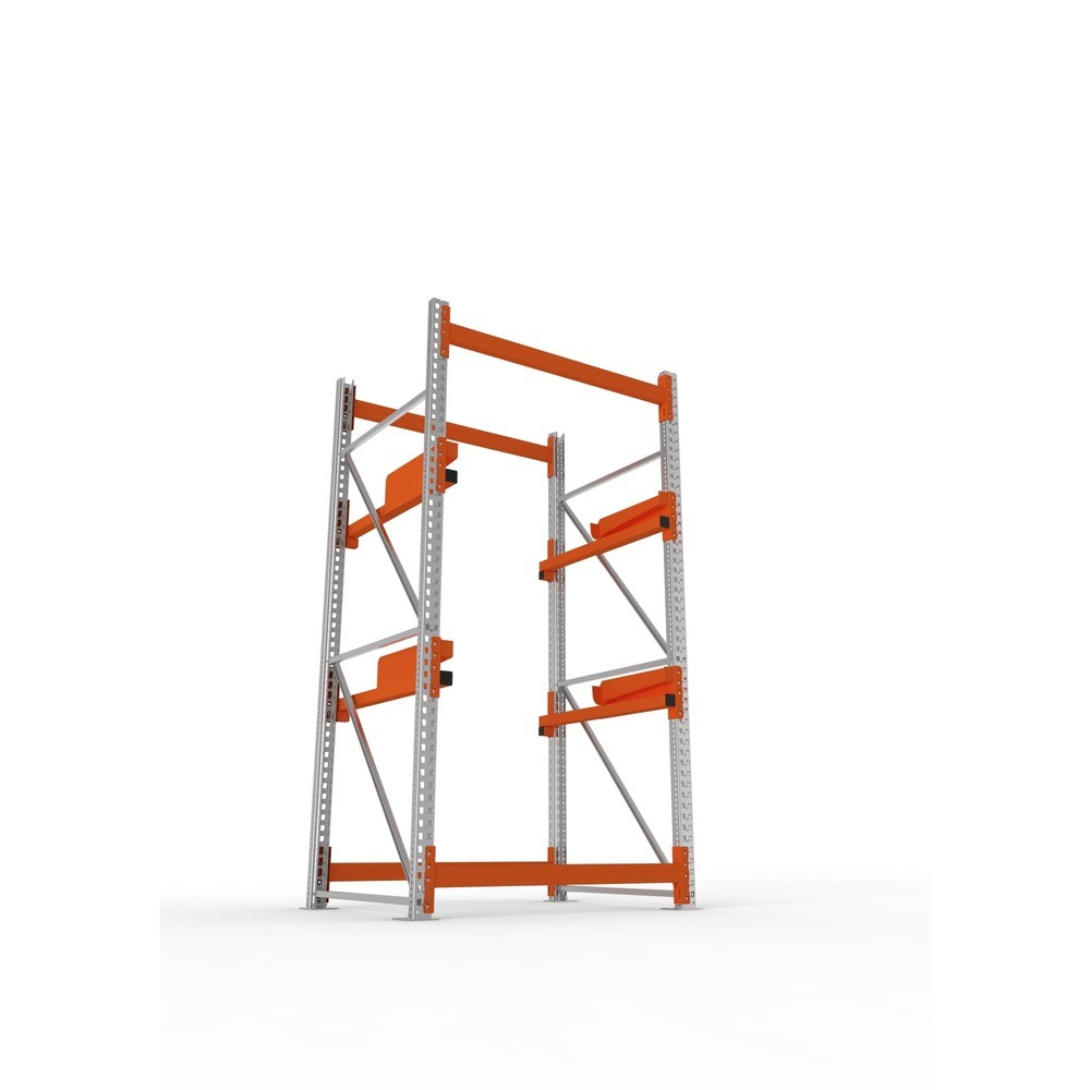 Produktabbildung Nr. 3: META MULTIPAL Kabeltrommelregal Typ 2, GF, HxBxT 2.700 x 1.300 x 1.100 mm, verzinkt, RAL 2001 rotorange, mit 2 Trommelaufnahmen, ohne Achsen, mit Kabeltrommelauflage
