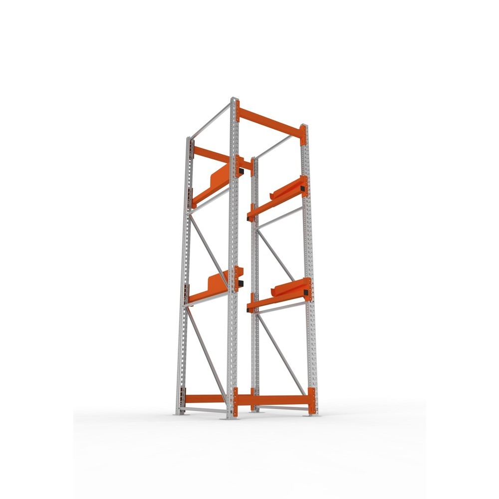 Produktabbildung Nr. 3: META MULTIPAL Kabeltrommelregal Typ 2, GF, HxBxT 3.300 x 900 x 1.100 mm, verzinkt, RAL 2001 rotorange, mit 2 Trommelaufnahmen, ohne Achsen, mit Kabeltrommelauflage