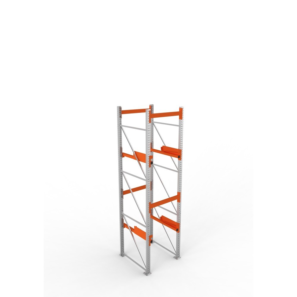 Produktabbildung Nr. 2: META MULTIPAL Kabeltrommelregal Typ 2, GF, HxBxT 3.800 x 900 x 1.100 mm, verzinkt, RAL 2001 rotorange, mit 2 Trommelaufnahmen, ohne Achsen, mit Kabeltrommelauflage