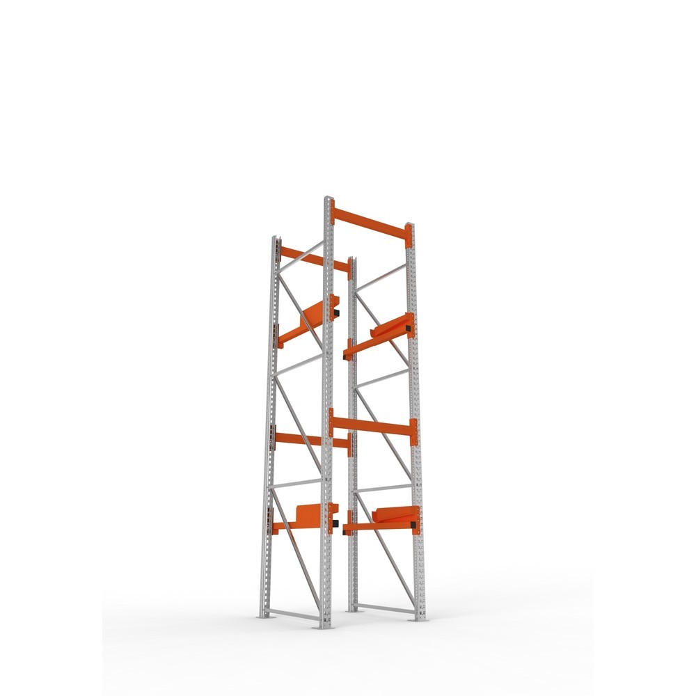 Produktabbildung Nr. 3: META MULTIPAL Kabeltrommelregal Typ 2, GF, HxBxT 3.800 x 900 x 1.100 mm, verzinkt, RAL 2001 rotorange, mit 2 Trommelaufnahmen, ohne Achsen, mit Kabeltrommelauflage