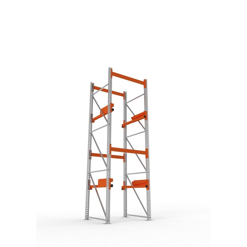 Produktabbildung Nr. 3: META MULTIPAL Kabeltrommelregal Typ 2, GF, HxBxT 3.800 x 1.100 x 1.100 mm, verzinkt, RAL 2001 rotorange, mit 2 Trommelaufnahmen, ohne Achsen, mit Kabeltrommelauflage