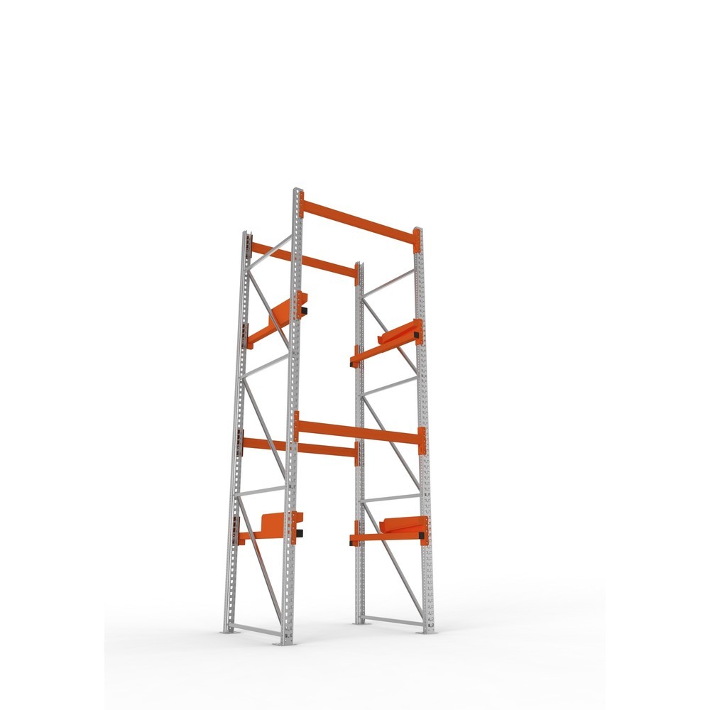 Produktabbildung Nr. 3: META MULTIPAL Kabeltrommelregal Typ 2, GF, HxBxT 3.800 x 1.300 x 1.100 mm, verzinkt, RAL 2001 rotorange, mit 2 Trommelaufnahmen, ohne Achsen, mit Kabeltrommelauflage