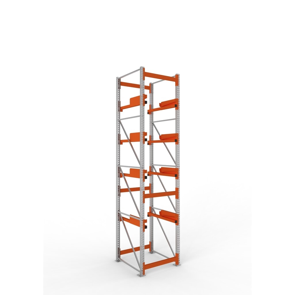 META MULTIPAL Kabeltrommelregal Typ 2, GF, HxBxT 4.400 x 900 x 1.100 mm, verzinkt, RAL 2001 rotorange, mit 4 Trommelaufnahmen, ohne Achsen, mit Kabeltrommelauflage Produktabbildung: META MULTIPAL Kabeltrommelregal Typ 2, GF, HxBxT 4.400 x 900 x 1.100 mm, verzinkt, RAL 2001 rotorange, mit 4 Trommelaufnahmen, ohne Achsen, mit Kabeltrommelauflage