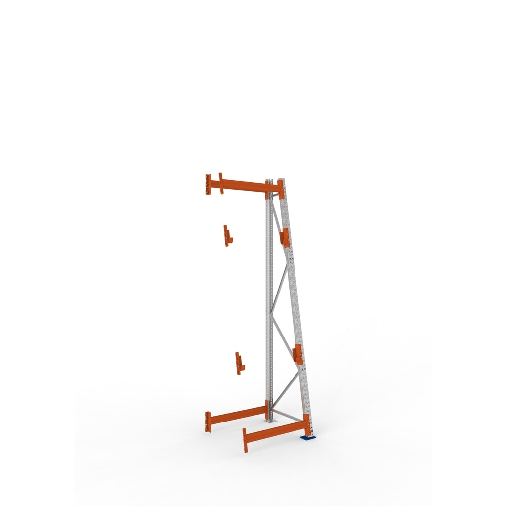 Produktabbildung: META MULTIPAL Kabeltrommelregal Typ 3, AF, HxBxT 3.300 x 900 x 900, komplett für 2 Achsen, verzinkt, RAL 2001 rotorange, A-Ständer