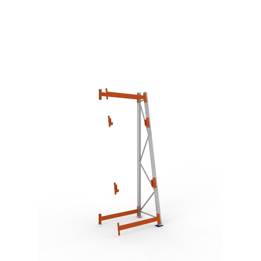 Produktabbildung: META MULTIPAL Kabeltrommelregal Typ 3, AF, HxBxT 3.300 x 1.100 x 900, komplett für 2 Achsen, verzinkt, RAL 2001 rotorange, A-Ständer