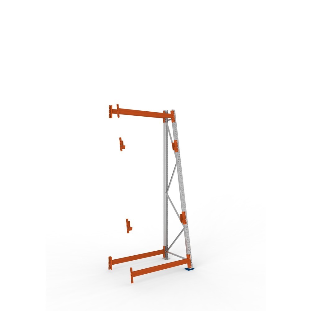 Produktabbildung: META MULTIPAL Kabeltrommelregal Typ 3, AF, HxBxT 3.300 x 1.300 x 900, komplett für 2 Achsen, verzinkt, RAL 2001 rotorange, A-Ständer