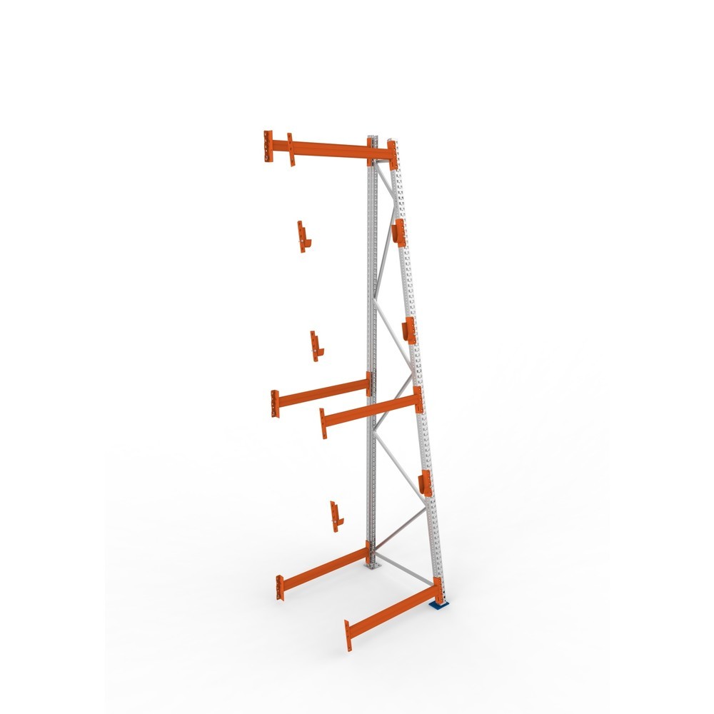 Produktabbildung Nr. 2: META MULTIPAL Kabeltrommelregal Typ 3, AF, HxBxT 4.400 x 1.100 x 1.100 mm, komplett für 3 Achsen, verzinkt, RAL 2001 rotorange, A-Ständer