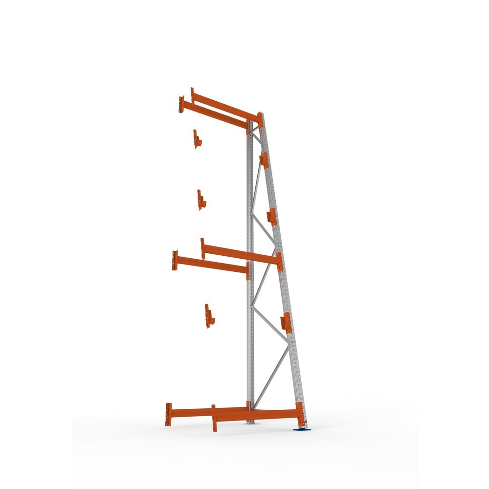 Produktabbildung Nr. 3: META MULTIPAL Kabeltrommelregal Typ 3, AF, HxBxT 4.400 x 1.100 x 1.100 mm, komplett für 3 Achsen, verzinkt, RAL 2001 rotorange, A-Ständer