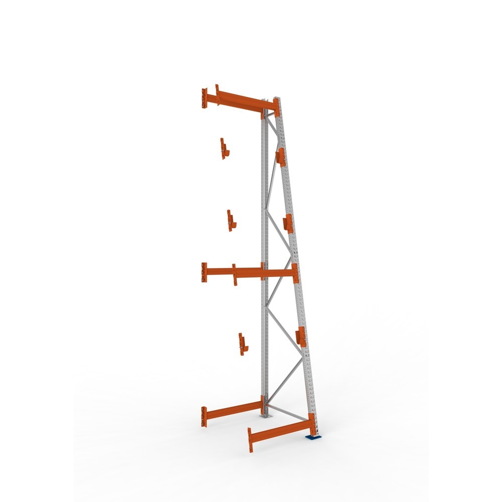 Produktabbildung: META MULTIPAL Kabeltrommelregal Typ 3, AF, HxBxT 4.400 x 900 x 1.100 mm, komplett für 3 Achsen, verzinkt, RAL 2001 rotorange, A-Ständer