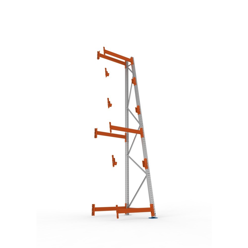 Produktabbildung Nr. 3: META MULTIPAL Kabeltrommelregal Typ 3, AF, HxBxT 4.400 x 900 x 1.100 mm, komplett für 3 Achsen, verzinkt, RAL 2001 rotorange, A-Ständer