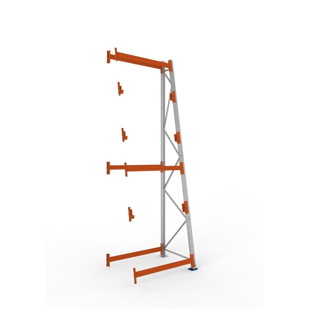 Produktabbildung: META MULTIPAL Kabeltrommelregal Typ 3, AF, HxBxT 4.400 x 1.300 x 1.100 mm, komplett für 3 Achsen, verzinkt, RAL 2001 rotorange, A-Ständer